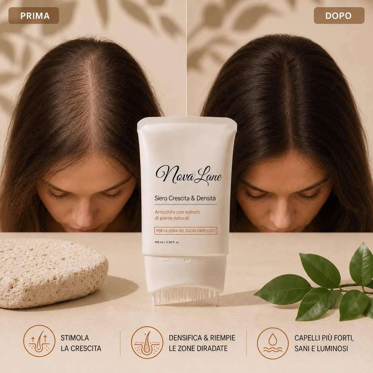 Siero Coreano Ricrescita Capelli Donna con Applicatore Massaggiante